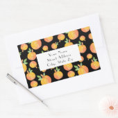 Kürbismuster für Wasserfarben Schwarze Hintergrund Rechteckiger Aufkleber (Umschlag)