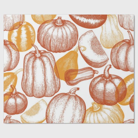 Kürbismuster Geschenkpapier (Flach)