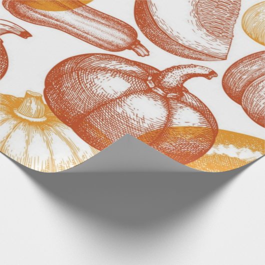 Kürbismuster Geschenkpapier (Ecke)