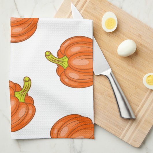 Kürbismuster Geschirrtuch (Viertel Falte)