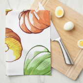 Kürbismuster Geschirrtuch (Viertel Falte)