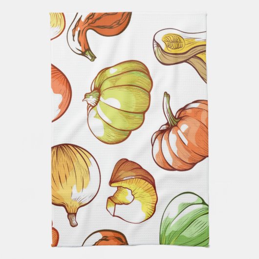 Kürbismuster Geschirrtuch (Vertikal)