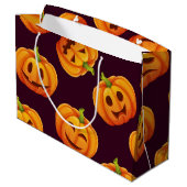 Kürbismuster Große Geschenktüte (Rückseite Schrägansicht)