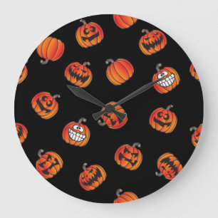 Kürbismuster Große Wanduhr