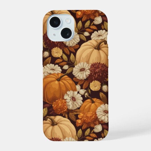 Kürbismuster Herbst Ernte Design iPhone 15 Hülle (Rückseite)