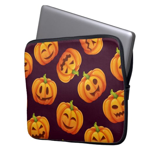 Kürbismuster Laptopschutzhülle (Vorderseite Links)