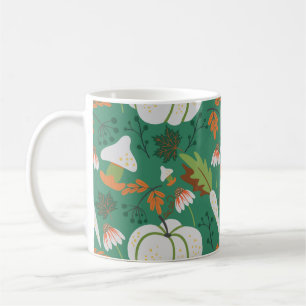 Kürbismuster mit Karotten und Pilzen nahtlos Kaffeetasse