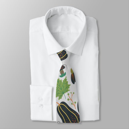 Kürbismuster nahtlose Muster Karotte schwarz-weiß Krawatte (Gebunden)