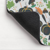 Kürbismuster nahtlose Muster Karotte schwarz-weiß Mousepad (Ecke)