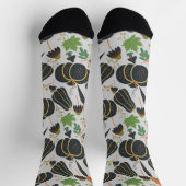 Kürbismuster nahtlose Muster Karotte schwarz-weiß  Socken (Oben)