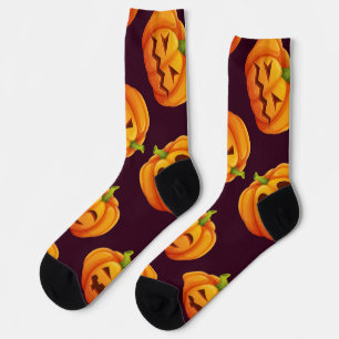 Kürbismuster Socken