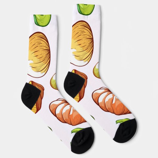 Kürbismuster Socken (Rechts)