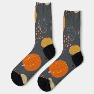 Kürbismuster Socken
