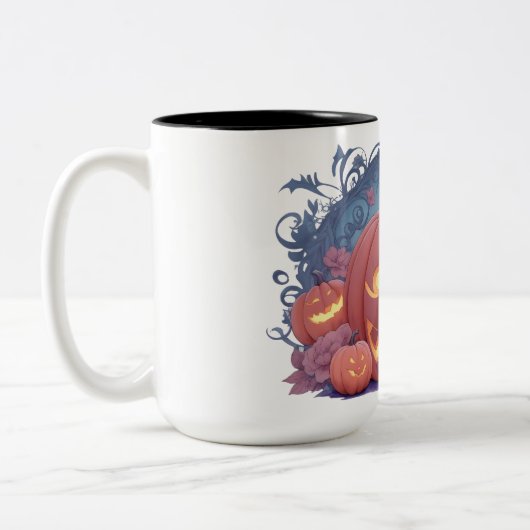 Kürbismuster Zweifarbige Tasse (Links)