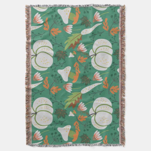 Kürbismusterkarotten und Pilze Decke (Vorderseite Vertikal)