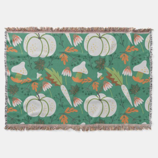 Kürbismusterkarotten und Pilze Decke (Vorderseite)