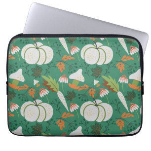 Kürbismusterkarotten und Pilze Laptopschutzhülle