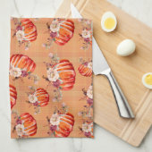 Kürbisorange Herbst karierter Karo Geschirrtuch (Viertel Falte)