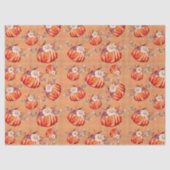 Kürbisorange Herbst karierter Karo Seidenpapier (Vorderseite)