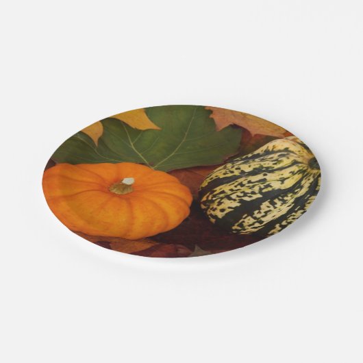 Kürbispapierplatte Pappteller (Schrägansicht)