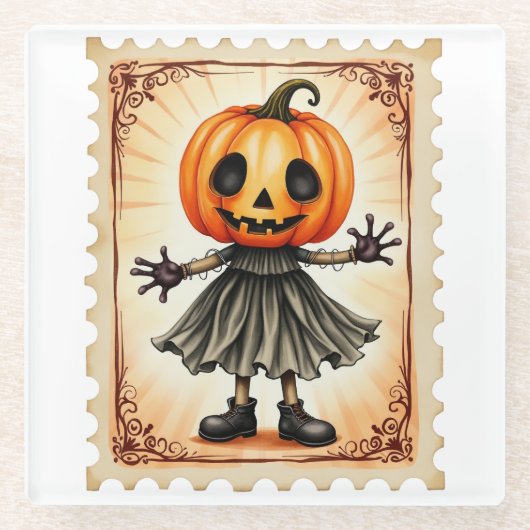 Kürbisparade: Der Erntetrickster Glasuntersetzer (Vorderseite)