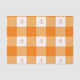 Kürbisparty-Dankeskarten mit orangefarbenem Gingha Seidenpapier