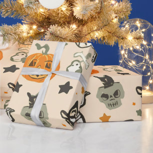 Kürbisparty der Skelette Geschenkpapier