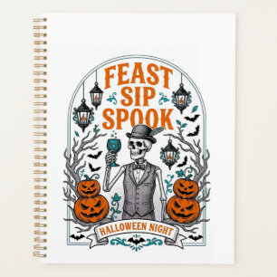 Kürbisparty-Skelett-Halloween-Fest Schluck Grusel Planer