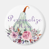 Kürbispastel eleganter Herbst aquamarin Magnet (Vorne)