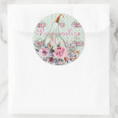 Kürbispastel eleganter Herbst aquamarin Runder Aufkleber (Tasche)