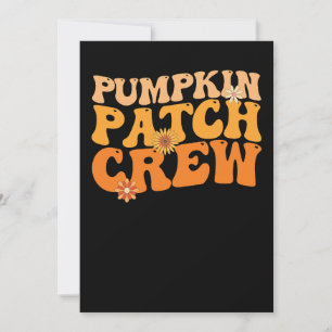 Kürbispatch-Crew Retro Groovy Herbst Einladung