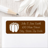 Kürbispatch im Schokoladenrückgabeadresse-Etikett (Insitu)