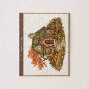 Kürbispfad Herbst Cottage Puzzle