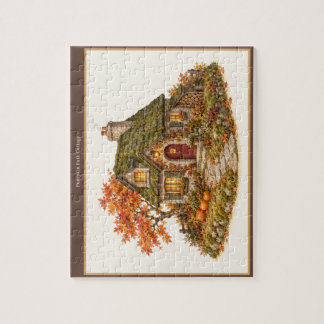 Kürbispfad Herbst Cottage Puzzle