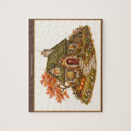 Kürbispfad Herbst Cottage Puzzle (Vertikal)