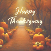 Kürbispfad Schöne Herbstlandschaft individuell Aufkleber (Vorderseite)