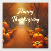 Kürbispfad Schöne Herbstlandschaft individuell Fensteraufkleber (Blatt)