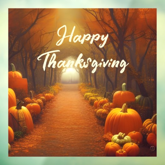 Kürbispfad Schöne Herbstlandschaft individuell Fensteraufkleber (Blatt 3)