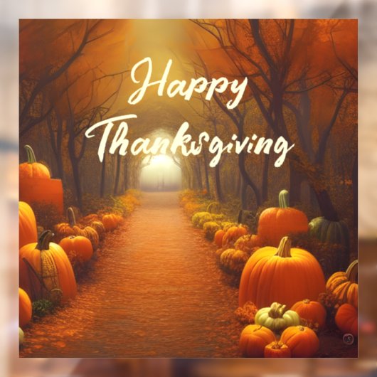 Kürbispfad Schöne Herbstlandschaft individuell Fensteraufkleber (Blatt 2)