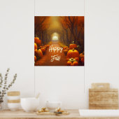Kürbispfad Schöne Herbstlandschaft individuell Poster (Küche)