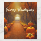 Kürbispfad Schöne Herbstlandschaft individuell Weinetikett (Einzelnes Label)