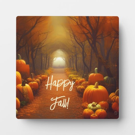 Kürbispfad Schöne Herbstsonne Fotoplatte (Vorderseite)