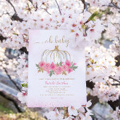 Kürbispink Goldflötenflöte Mädchen-Dusche Einladung