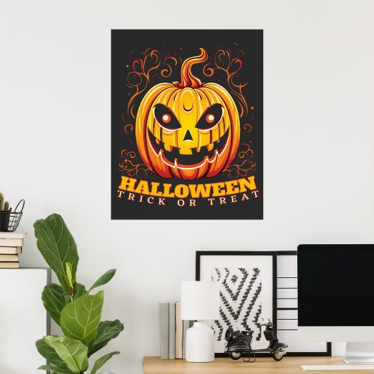 Kürbisplakat zum Halloween-Jack-O-Lantern Poster (Heimbüro)