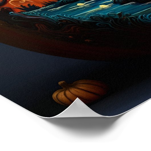 Kürbisposter, handgefertigt und bemalt poster (Ecke)