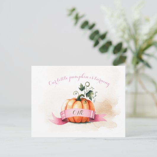 Kürbispostkarten für Mädchen zum Geburtstag Postkarte (Stehend Vorderseite)