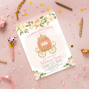 Kürbisprinzessin Glitter Einladung zur Babyparty