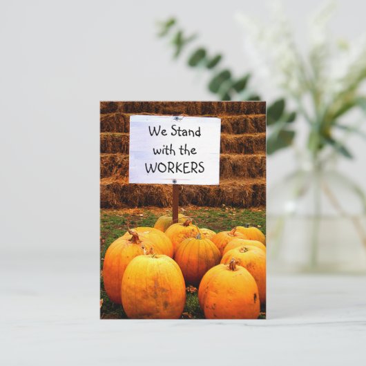 Kürbisprotest - Stehende Arbeit Postkarte (Stehend Vorderseite)