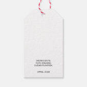 Kürbispüree-Geschenketikett mit Vintagem Kürbis Geschenkanhänger (Rückseite)