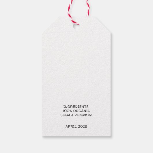 Kürbispüree-Geschenketikett mit Vintagem Kürbis Geschenkanhänger (Rückseite)